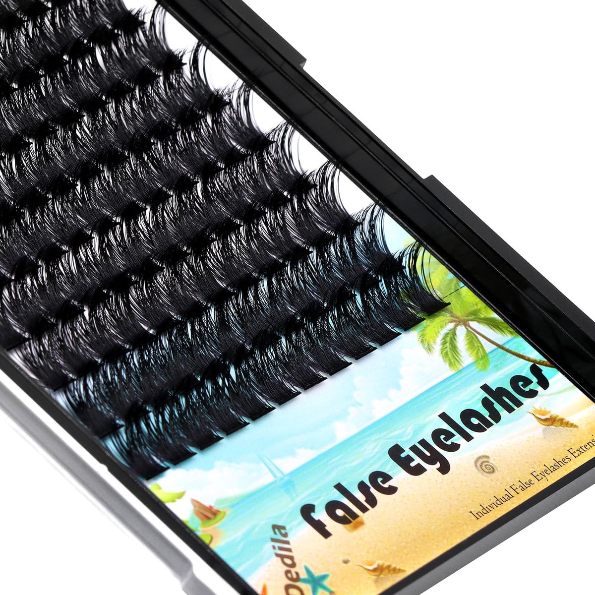 Dedila Large Pack 8-20mm to Choose D Curl Cluster Eyelash Extensions D Curl Wide Stem Individual False Eyelashes Dramatic Volume Eye Lashes Set Home DIY Lashes (12mm)