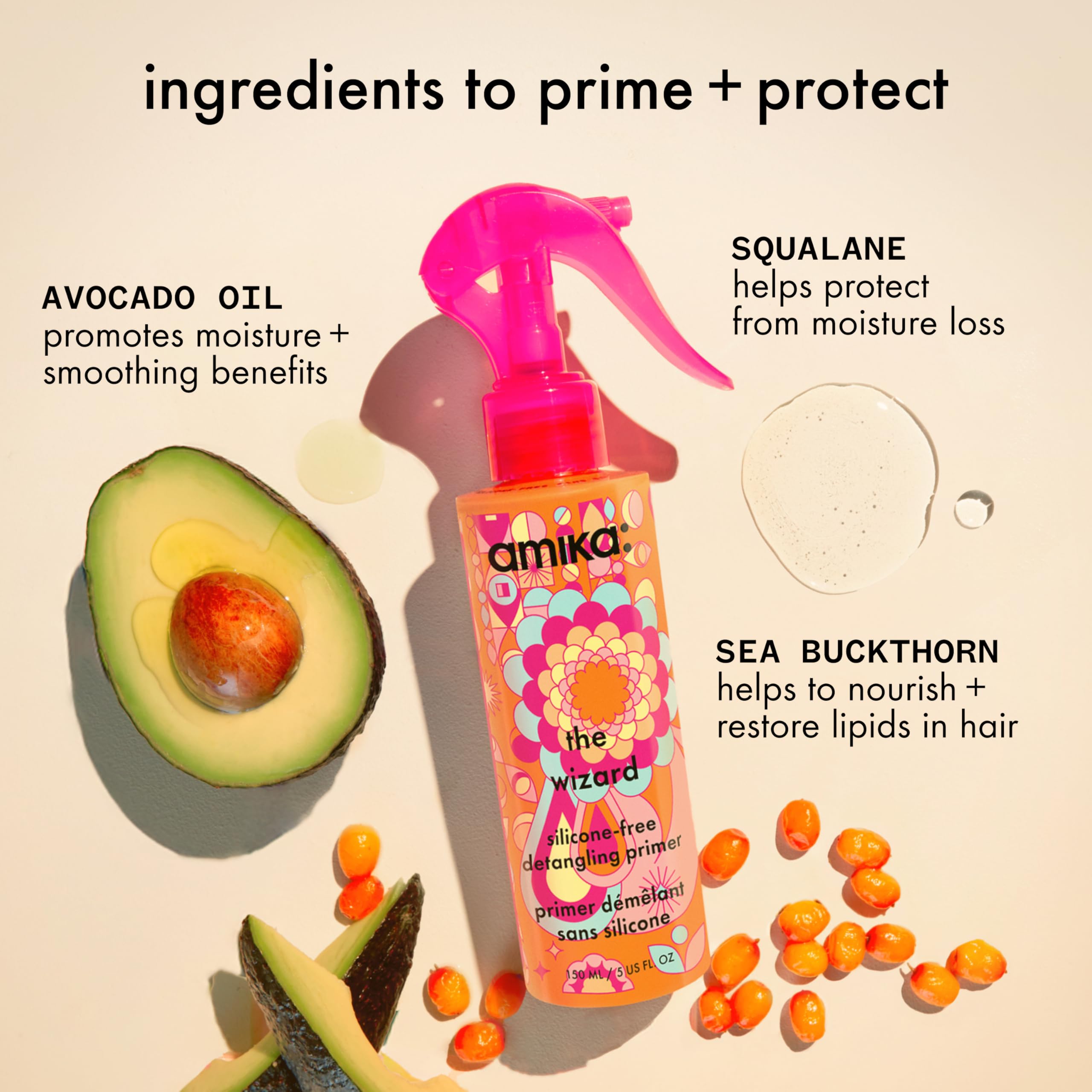 amika the wizard silicone-free detangling primer, 150ml
