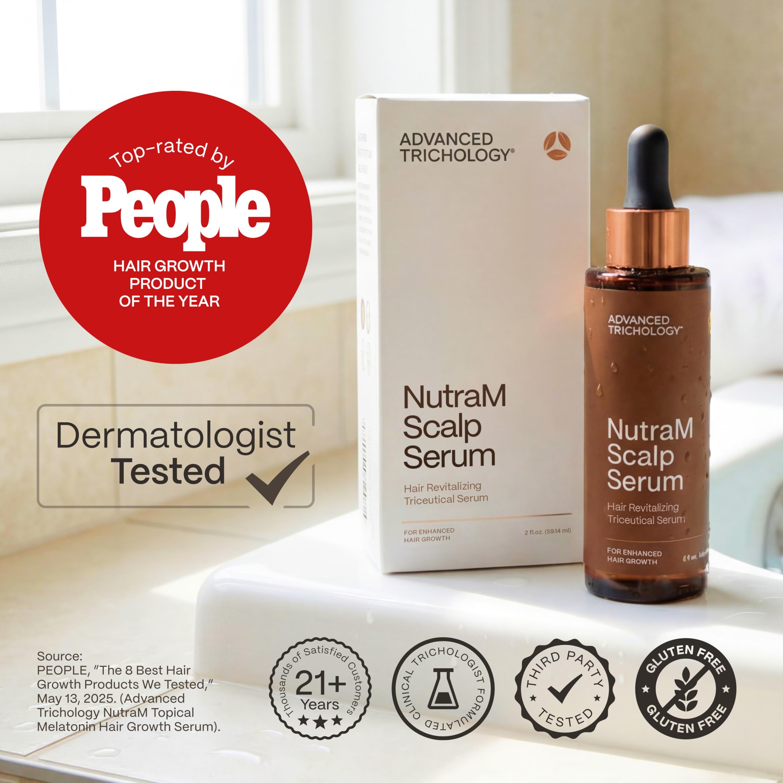 NutraM™ Hair Growth Serum – Dermatologist Tested | Scalp DHT Blocker for Thinning Hair Men and Women, Backed by 20 Years of Hair Regrowth Clinic Experience