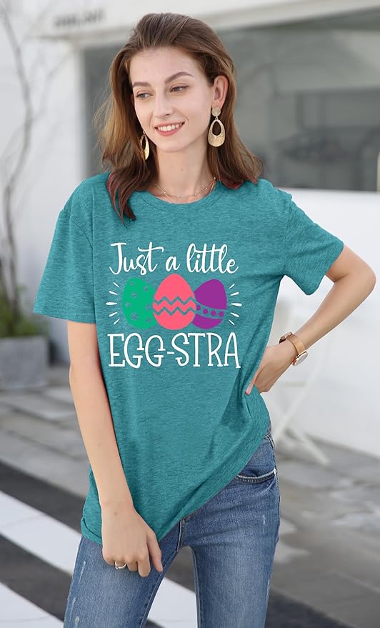 LAZYCHILD Women Easter Teacher Shirts: Funny Treat All with Kindness T-Shirt Bunny Rabbit Tee Tops