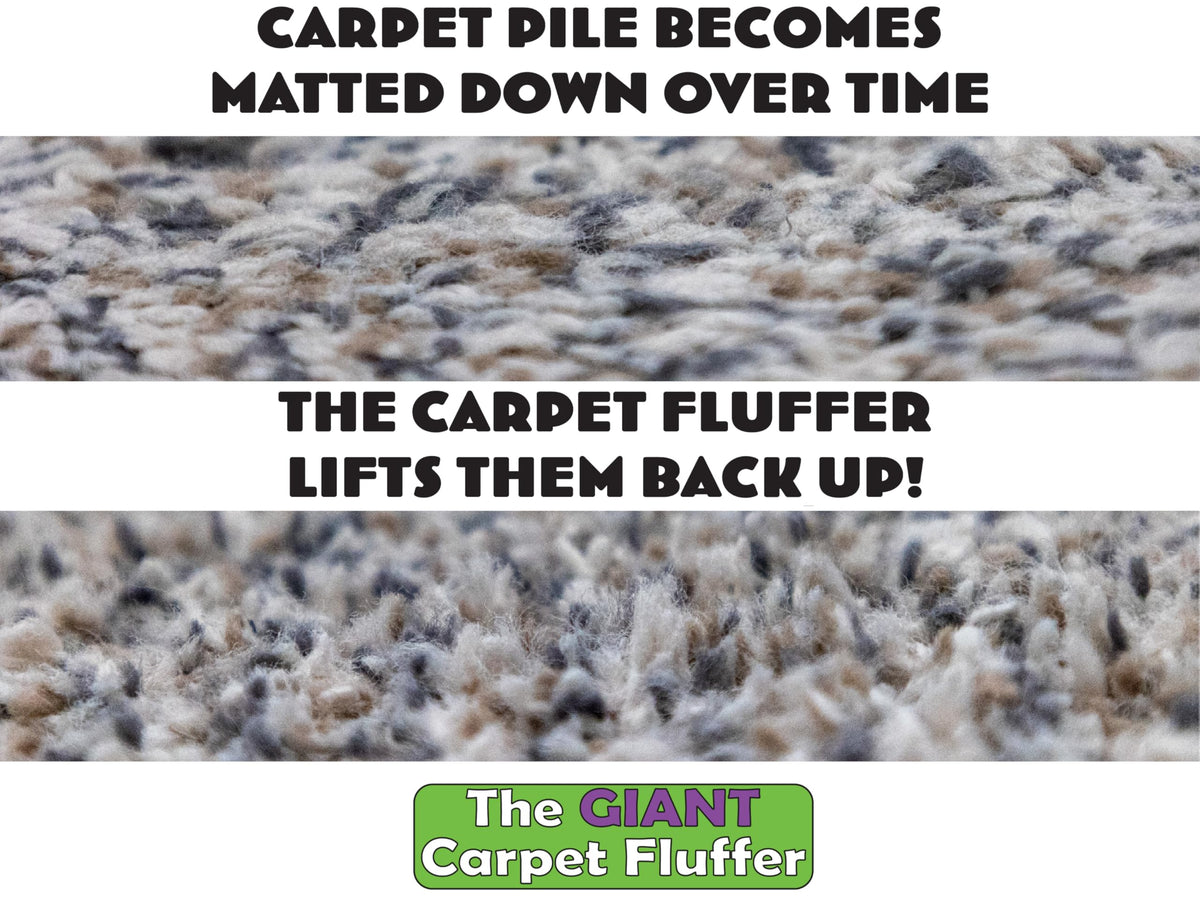 Johnny World Giant Carpet Fluffer Large Carpet Rake for Reviving Matted Rugs & Pile Restoration, Removing Pet Hair, Fluffing Carpet Fibers