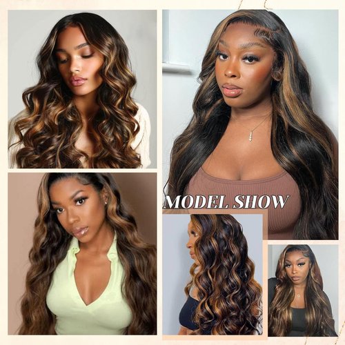 Ombre Human Hair Bundles P1/30 Body Wave Bundles Human Hair Highlight 3 Bundles 10 12 14 Inches 100% Unprocessed Brazilian Virgin Weave Human Hair Extensions
