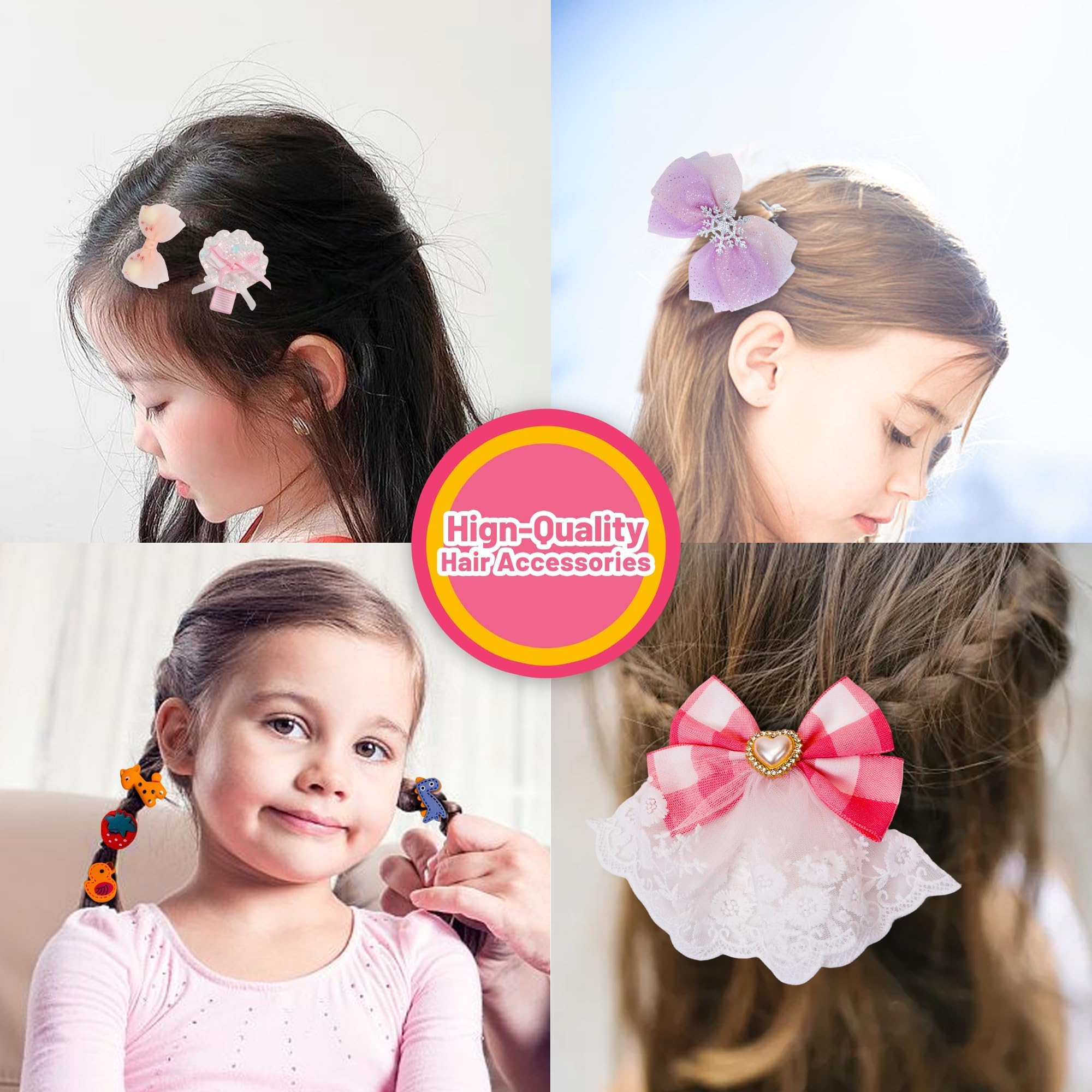 Hair Accessories for Girls Hair Clips Including Jewelry Box Hair Stuff Hair Barrettes Hair Ties Hair Bows Teen Girl Gift Toys for Girls Age 3-12