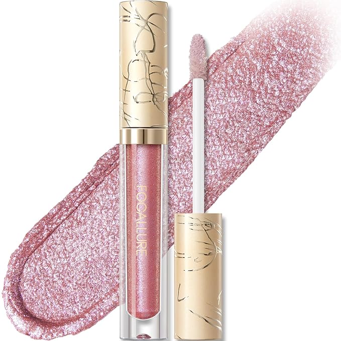 FOCALLURE Metallic Liquid Lipstick,Non Stick Cup Lip Gloss,High Impact Lip Color with Transfer-proof Wear,Long Lasting & Waterproof Lipstick Makeup for Women,Dying Star