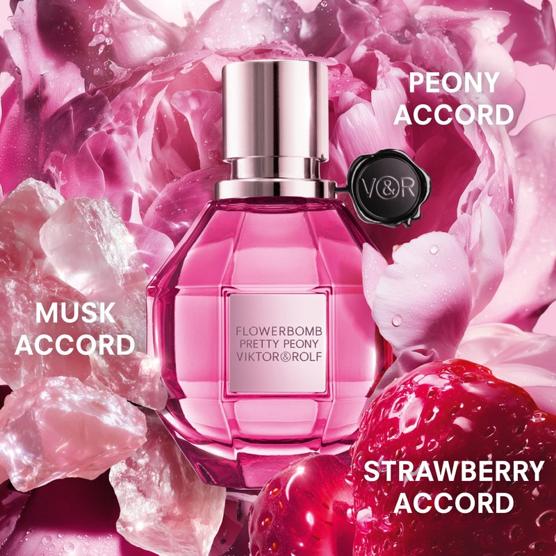 Viktor&Rolf - Flowerbomb Pretty Peony - Floral & Fruity Perfume for Women - With Strawberry, Peony, & Soft Musks - 0.3 Fl Oz Travel Size