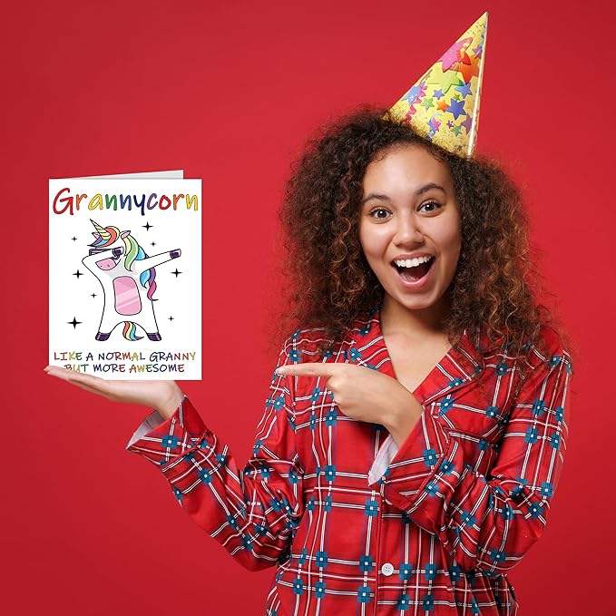 Stuff4 Birthday Cards for Granny - Grannycorn - Granny Mothers Day Card from Grandson Granddaughter, Happy Birthday Granny, Gran Unicorn Birthday Card, A5 Seasonal Granny Funny Greeting Cards