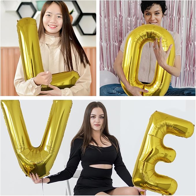 Letter Balloons Gold Party Balloon - 40 Inch Large Gold Letter L Balloon, Letter Balloon Birthday Decorations, Balloon for Women Men Anniversary Party Decorations Supplies