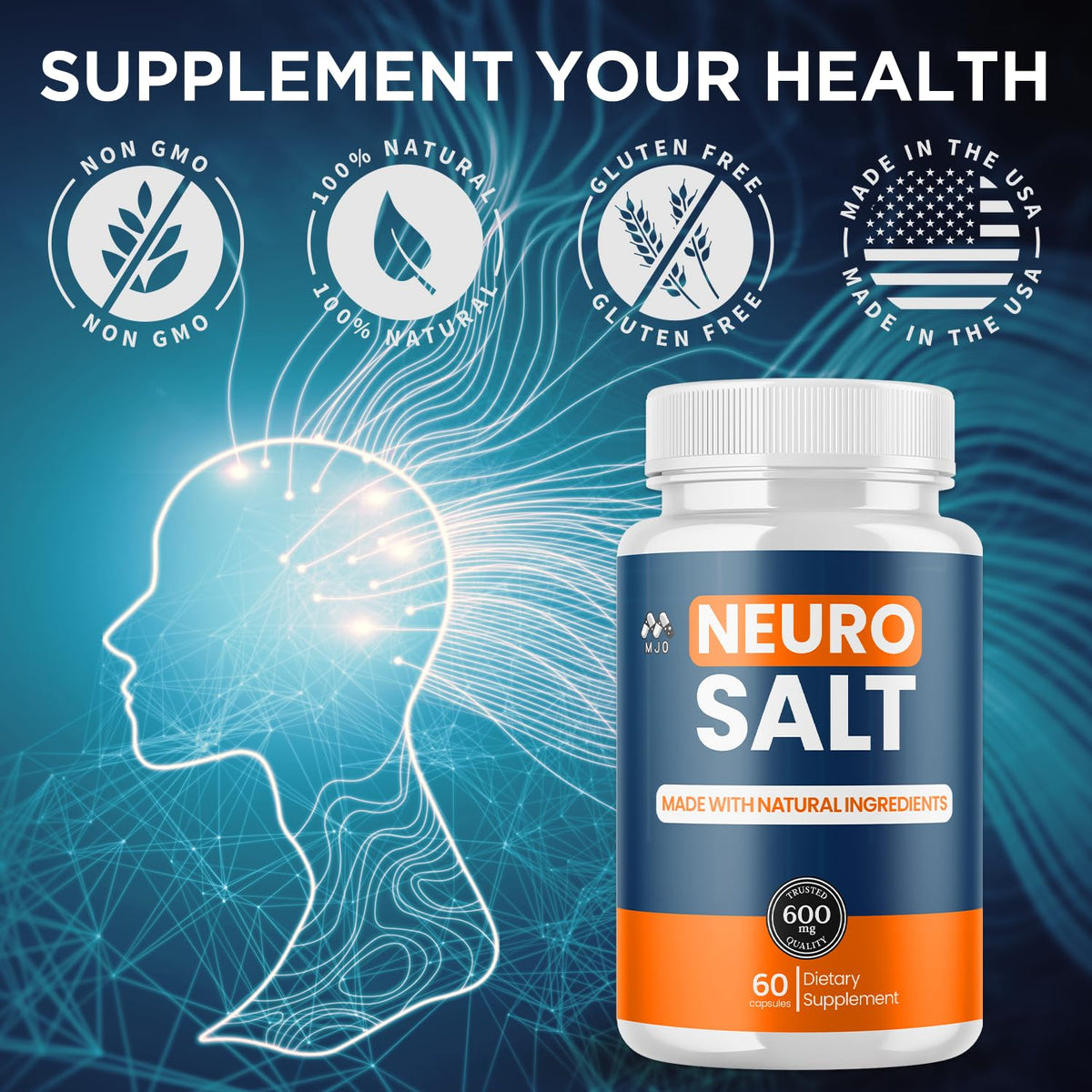 (5 Pack) Neuro Salt Capsules, NeuroSalt Pills with All Natural Ingredients, Advanced Neuro Salt Capsules Overall Health and Wellness Supplement Formula with Max Strength Multivitamin (300 Capsules)