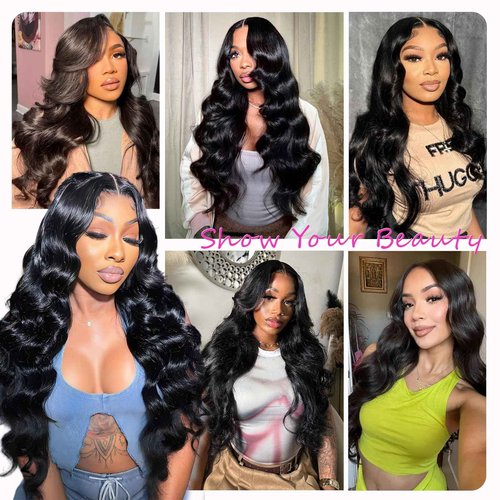 UWLK 4x4 Glueless HD Lace Closure Wig Human Hair Body Wave Lace Closure Wigs Human Hair Pre Plucked Wear And Go Body Wave Wig Human Hair 26 Inch