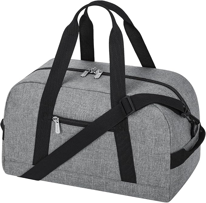 Apenze Small Gym Bag 14 inch lightweight Carry On Mini Duffel Bag for Travel Sport - light Grey