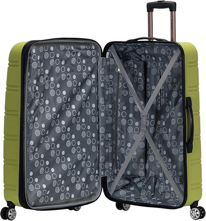 Rockland Melbourne Hardside 2 Piece Expandable Spinner Wheel Luggage Set, (20"/28"), Lime