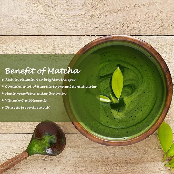 EILIN Organic Matcha Green Tea Powder - 113Gram 4OZ BIO Certified Japanese Culinary Grade for Baking Lattes Smoothies Ice Cream