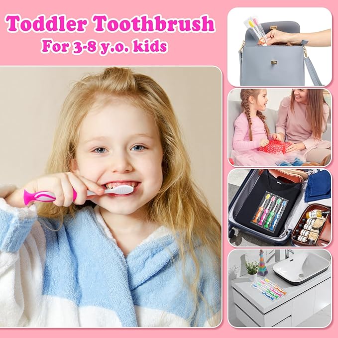 Disposable Toddler Toothbrushes Pack of 40, Manual Suction Cup Bulk Kids Toothbrushes Individually Wrapped Animal Toothbrush for Home, School, Camp, Daycare, Travel