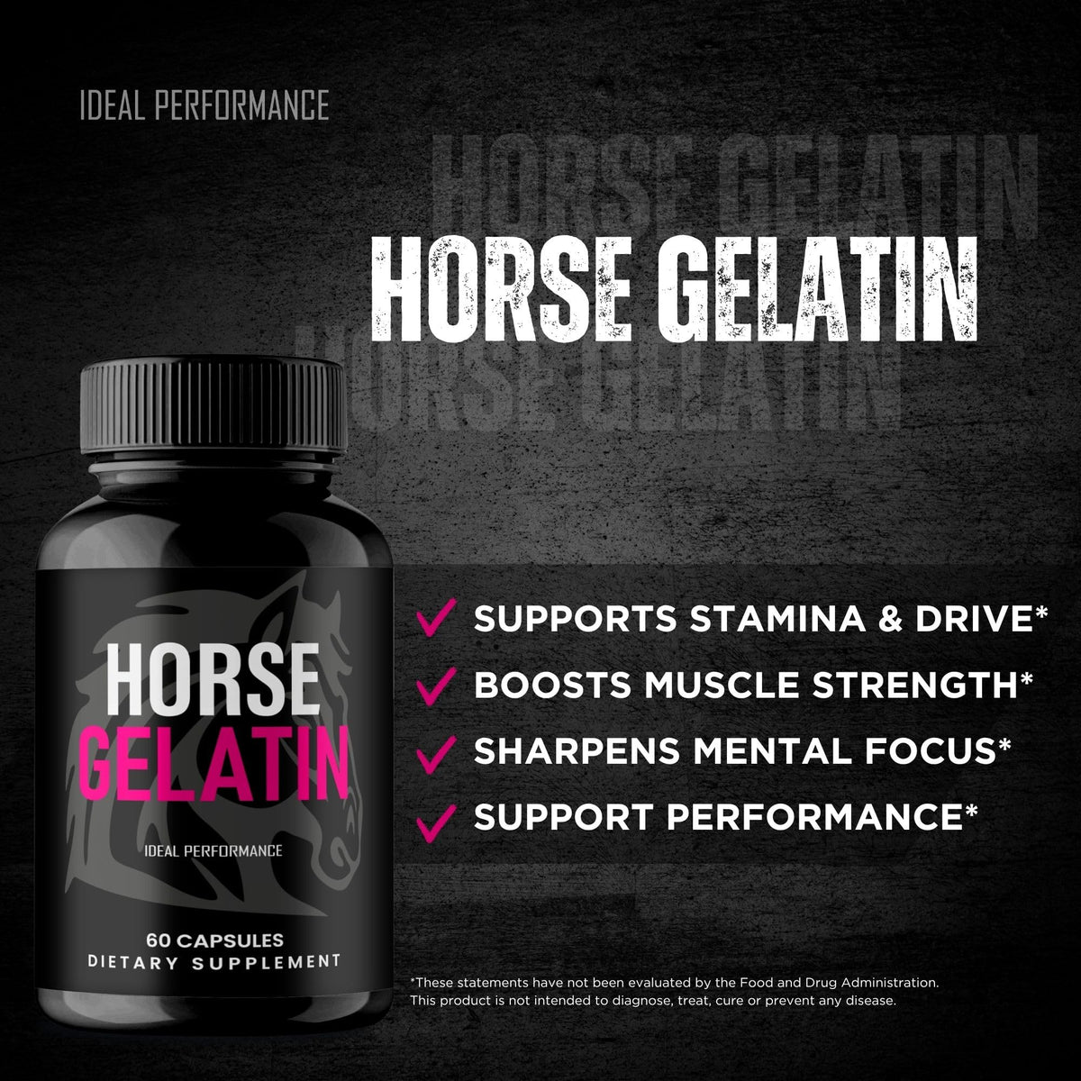IDEAL PERFORMANCE Horse Gelatin Capsules, HorseGelatin Pills Reviews (60 Capsules)