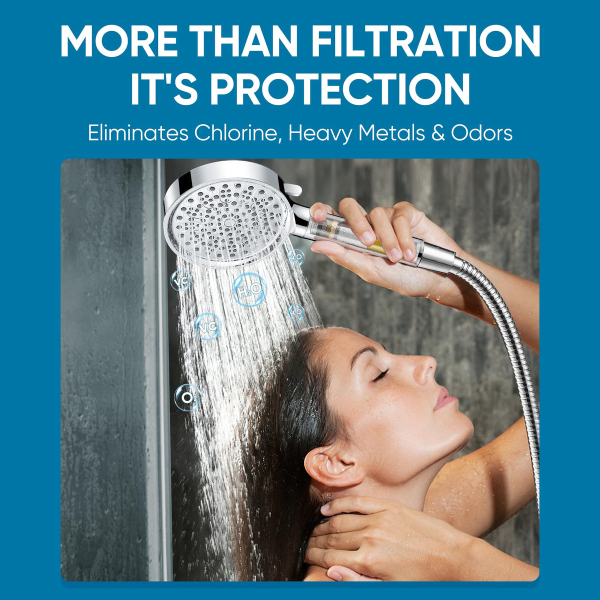 Cobbe Filtered Shower Head with Handheld, High Pressure 6 Spray Mode Showerhead with Filters, Water Softener Filters Beads for Hard Water - Remove Chlorine - Reduces Dry Itchy Skin, Chrome