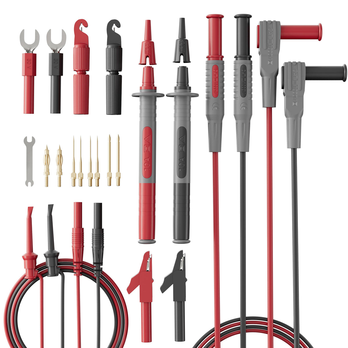 25-Piece Silicone Multimeter Test Lead & Back Probe Kit - Premium Modular Volt Meter Probes with Alligator Clips, 40 in Leads for Automotive Multi Meter Digital & Ohm Meter