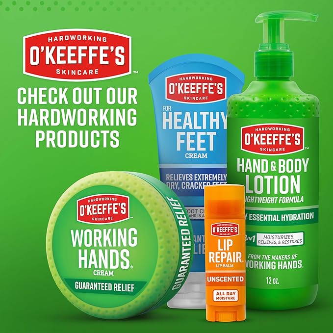 O'Keeffe's Lip Repair Lip Balm Set for Dry, Cracked Lips - Stick (Pack of 3: 1 Cooling + 1 Unscented + 1 SPF) - Moisturizer for for Extremely Cracked, Dry Lips