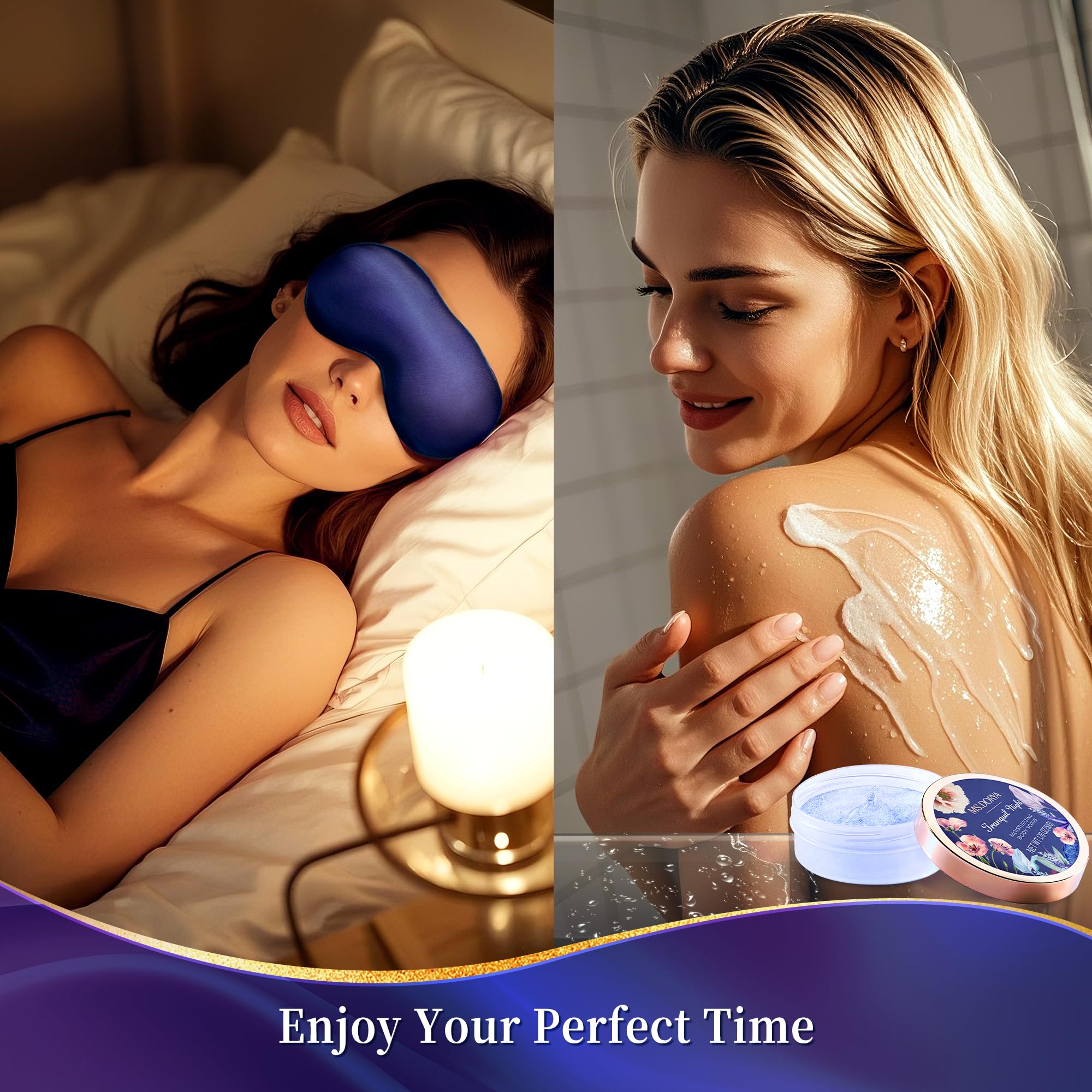 Women's Birthday Spa Gifts- Birthday Bath Gift Sets with Body Lotion, Shower Gel, Hand Cream & Body Scrub - Lavender Chamomile Scent Self Care Gifts for Women Wife Girlfriend - Relaxing Home Spa Kit