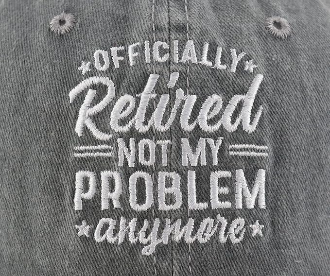 Officially Retired Hat for Women Men, Funny Adjustable Cotton Embroidery Retirement Baseball Cap