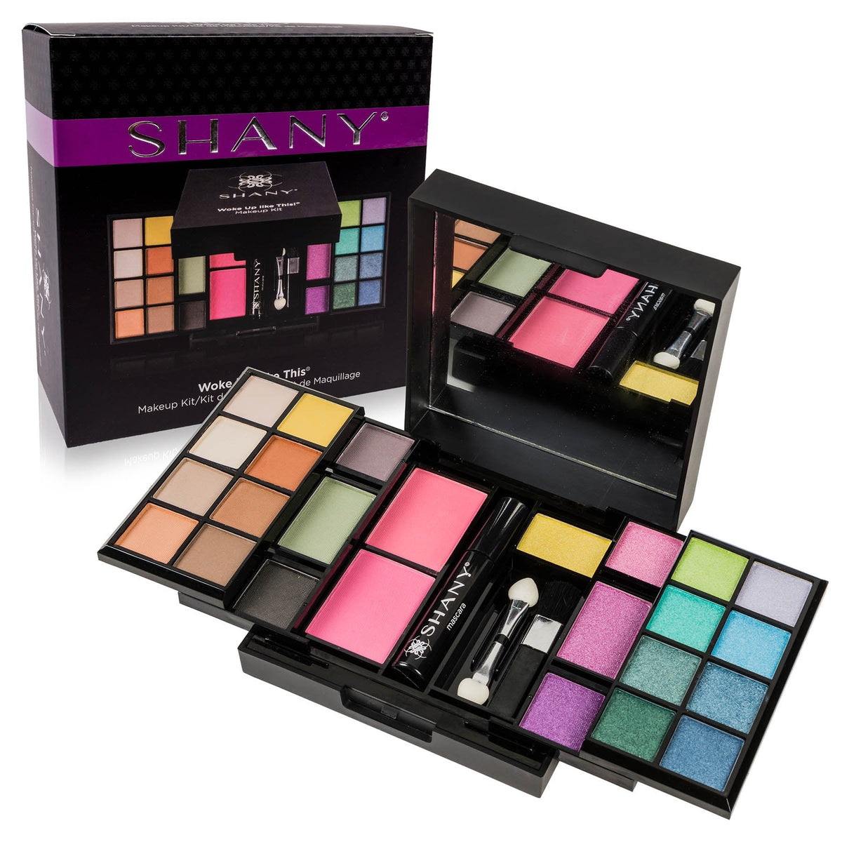 SHANY 'Woke Up Like This' Makeup Kit - Eye Shadows, Blushes, Mascara, and Applicators (Pack of 2)