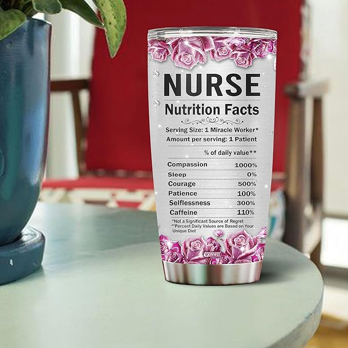 Personalized Nurse Gifts For Women 20oz Tumbler Coffee Mug Travel Cup Water Bottle Gift For Wife Daughter Mom Insulated Stainless Steel With Lid Christmas Birthday Mother's Day Valentine