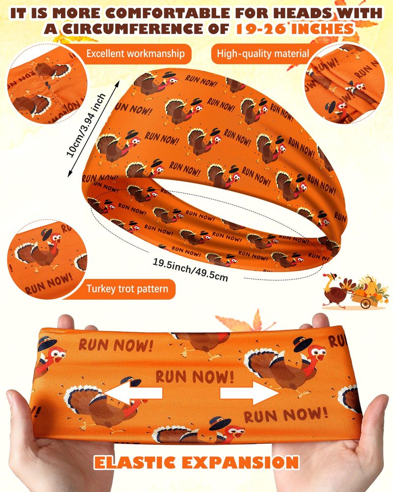 ShinyMatch 18 Pcs 18 Pcs Thanksgiving Turkey Trot Costume Set Turkey Sports Headbands Running Socks for Men Women
