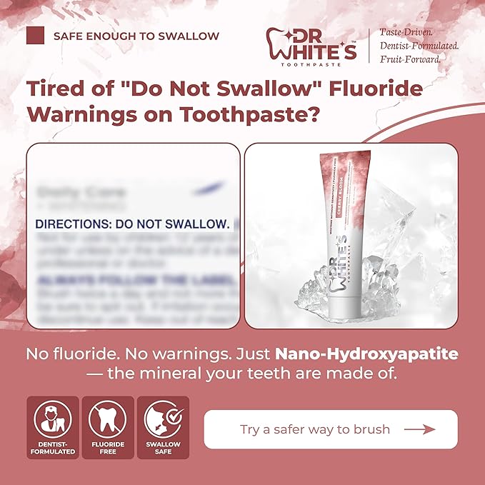 Dr. White’s Signature Flavor Trio – Bloom & Blush | Fluoride-Free Toothpaste with Nano-Hydroxyapatite, Sensitivity Relief, Mint-Free (3-Pack)