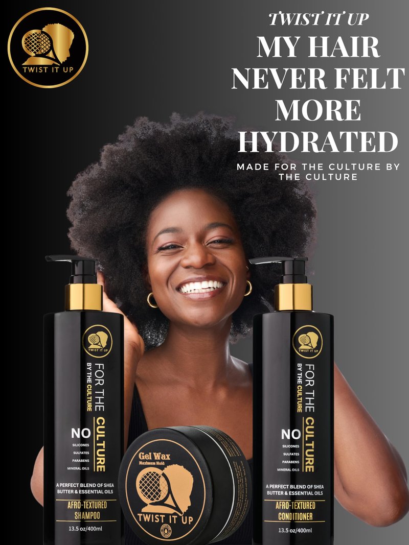 Twist It Up New Gold Standard Shampoo & Conditioner Set, Over 20 Natural Ingredients, Sulfate & Paraben-Free, Silicone-Free, Moisturizing, Hydrating, for Afro-Textured Hair