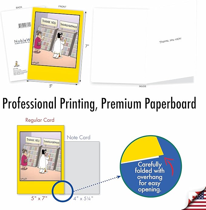 NobleWorks - 36 Assorted Set Funny Mixed Occasions Cards Bulk Box w/Envelopes, Humor Birthday Get Well Friendship (36 Designs, 1 Each) - Whyatt's Wide Variety AC9382XXG-B1x36