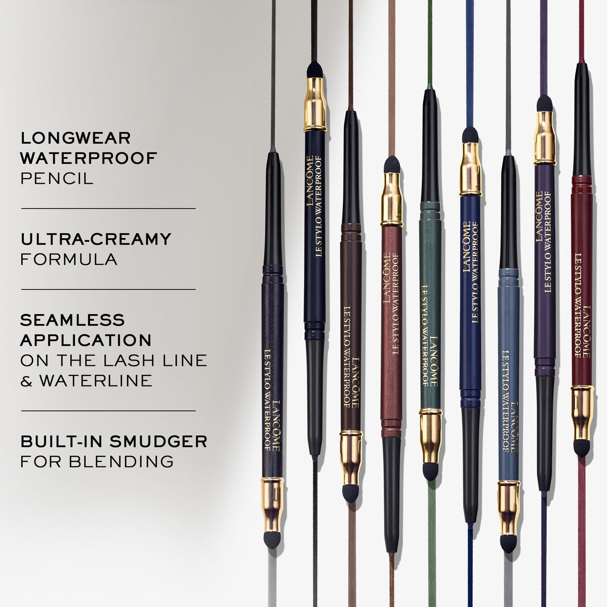 Lancôme Le Stylo Waterproof Eyeliner Pencil - Creamy & Highly Pigmented - Seamless Blending & Smudging - 02 Noir Intense