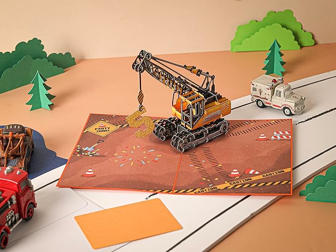 Liif 3D Pop-Up Birthday Card for 5-Year-Old Boy, Envelope Included