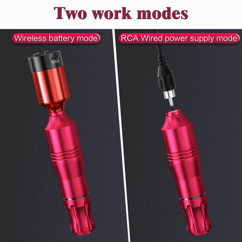Wireless Tattoo Kit for Beginners - Rotary Tattoo Pen Machine with 1500mAh Battery (4-6H Use), Needle Disposal Container & Complete Pre/Post Care Supplies, Red | Home Practice Tattoo Kit for Starters