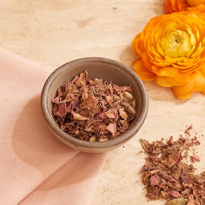 Divya's Heart Opening Tea, Ayurvedic Herbal Tea with Ashoka, Rose Petals, and Cardamom for Balance, Love, and Grief, Caffeine Free, Organic, Non-GMO, Ayurvedic, Loose Leaf Tea