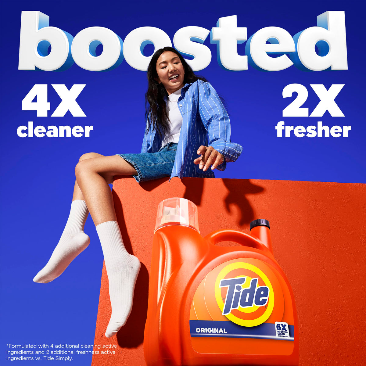 Tide Liquid Laundry Detergent, Original Scent, 126 Loads, 158 fl oz, Boosted Clean even in cold water, laundry soap, concentrated liquid detergent
