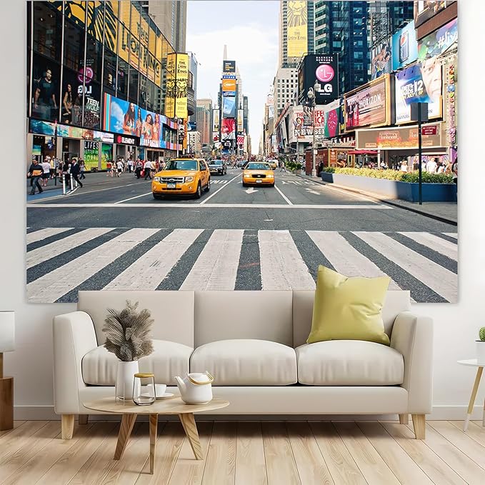6x6FT Taxi New York Fashion Street Party Photography Background NYC Time Square Buildings Photo Backdrops Adult Portrait Studio Booth Props Banner