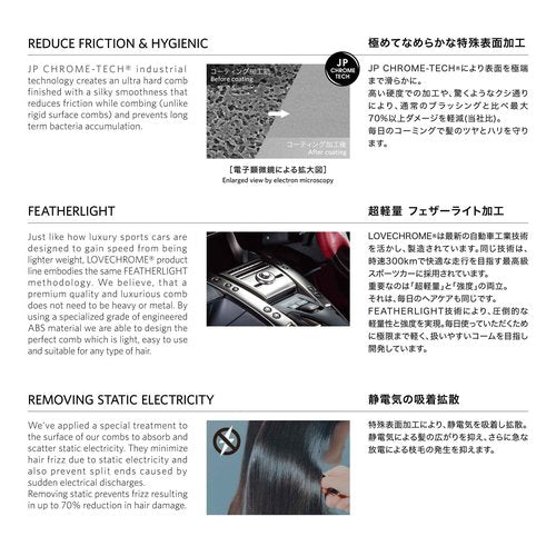 LOVE CHROME PG TETSUKI PREMIUM BLACK/Japanese artisan hair comb