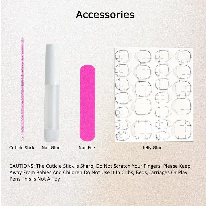 FORBELOVED NAILS,Black And White Swirl Line Handmade Press On Nails,Long Stiletto Glue On Nails,Crosses Decortions Charming False Nails For Women And Girls,10Pcs/Set With Glue,(Black-S),FOB