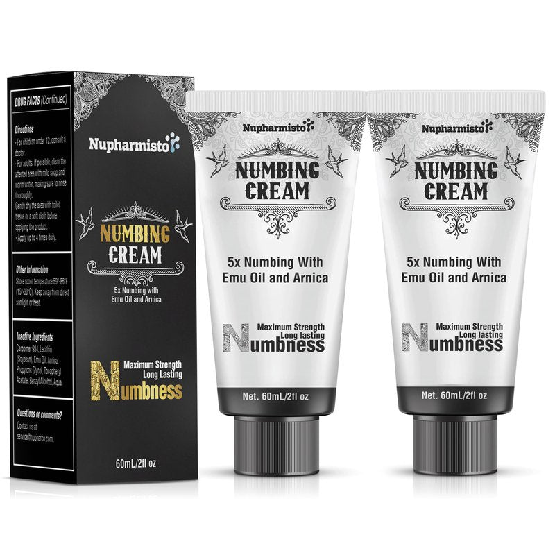 Numbing Cream Maximum Strength: Long Lasting Extra Relief with Menthol Arnica and Emu Oil for Hemorrhoids and Other Minor Anorectal Irritations (120ml, 2, Count)