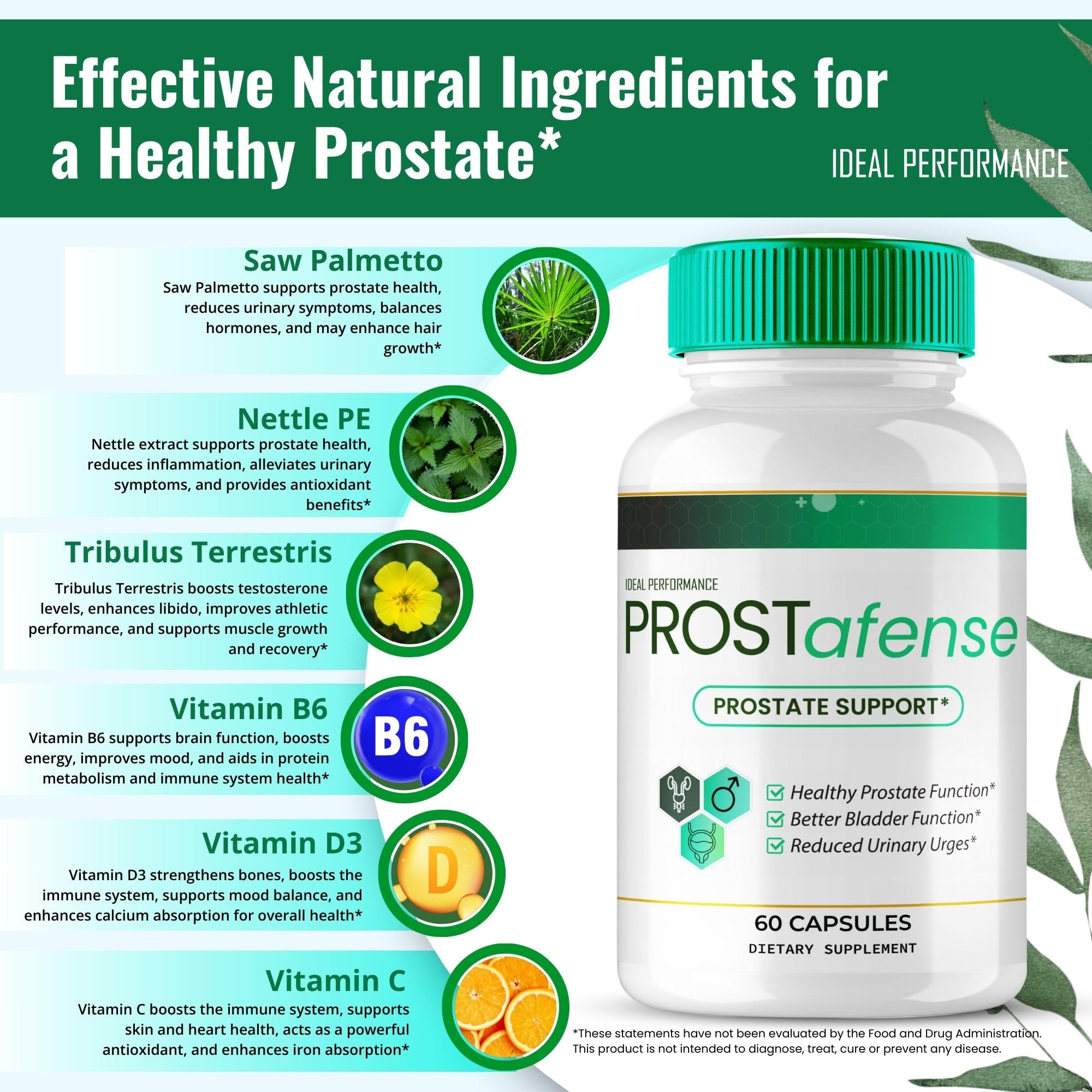 Prostafense Prostate Health Supplements for Men Capsules, Official Prostafense All Natural Support Pills - Maximum Strength, Premium Formula for Daily Wellness, Prosta Fense Reviews (3 Pack)