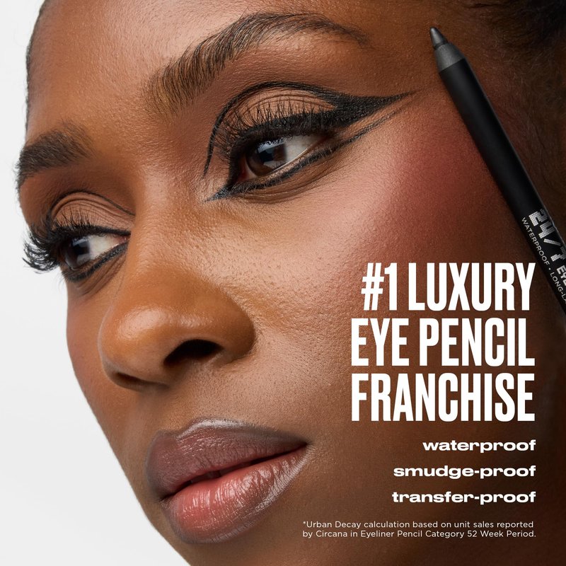 URBAN DECAY 24/7 Glide-On Waterproof Eyeliner Pencil - Smudge-Proof, Long-Lasting, Transfer-Proof, Up to 16HR Wear, Smooth No-Tug Formula, Mushroom (Earth Brown Shimmer) - 0.04 oz