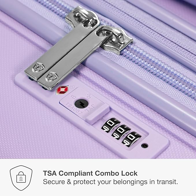 Traveler's Choice Pagosa Hardshell Expandable Luggage with Spinner Wheels, Lavender, 3-Piece Set (22/26/30)
