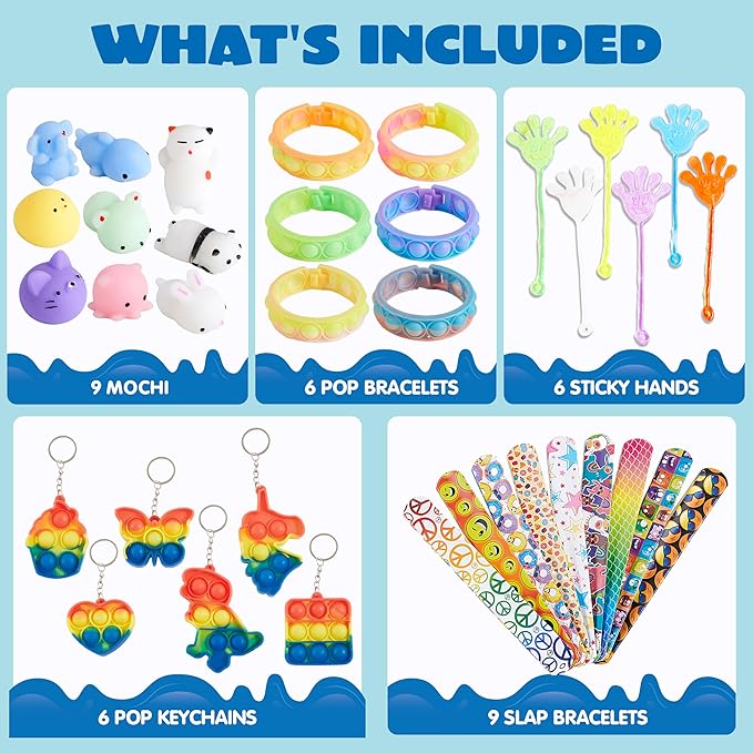 JOYIN 60 Pcs Party Favors for Kids, Fidget Toys Pack, Sensory Toy, Easter Goodie Bags Fillers for Birthday Party,Prizes in Bulk for School, Pinata Stuffers, Classroom Prizes, Treasure Box Toys