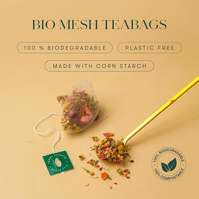 Luxmi Estates Midnight Bloom Organic Jasmine Tea (50 Tea Bags) Mildly Caffeinated Tea Bags For Relaxing, Calming, and Stress Relief, With Certified Organic Darjeeling Makaibari Green Tea