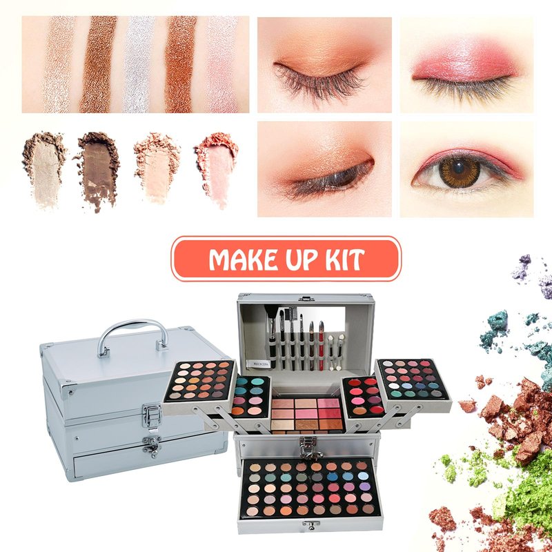 PhantomSky 132 Colors All-in-one Makeup Palette Cosmetic Contouring Kit Gift Box Combination with Eyeshadow, Cream Concealer, Eyebrow Powder, Lip Gloss, Blush and Face Pressed Powder