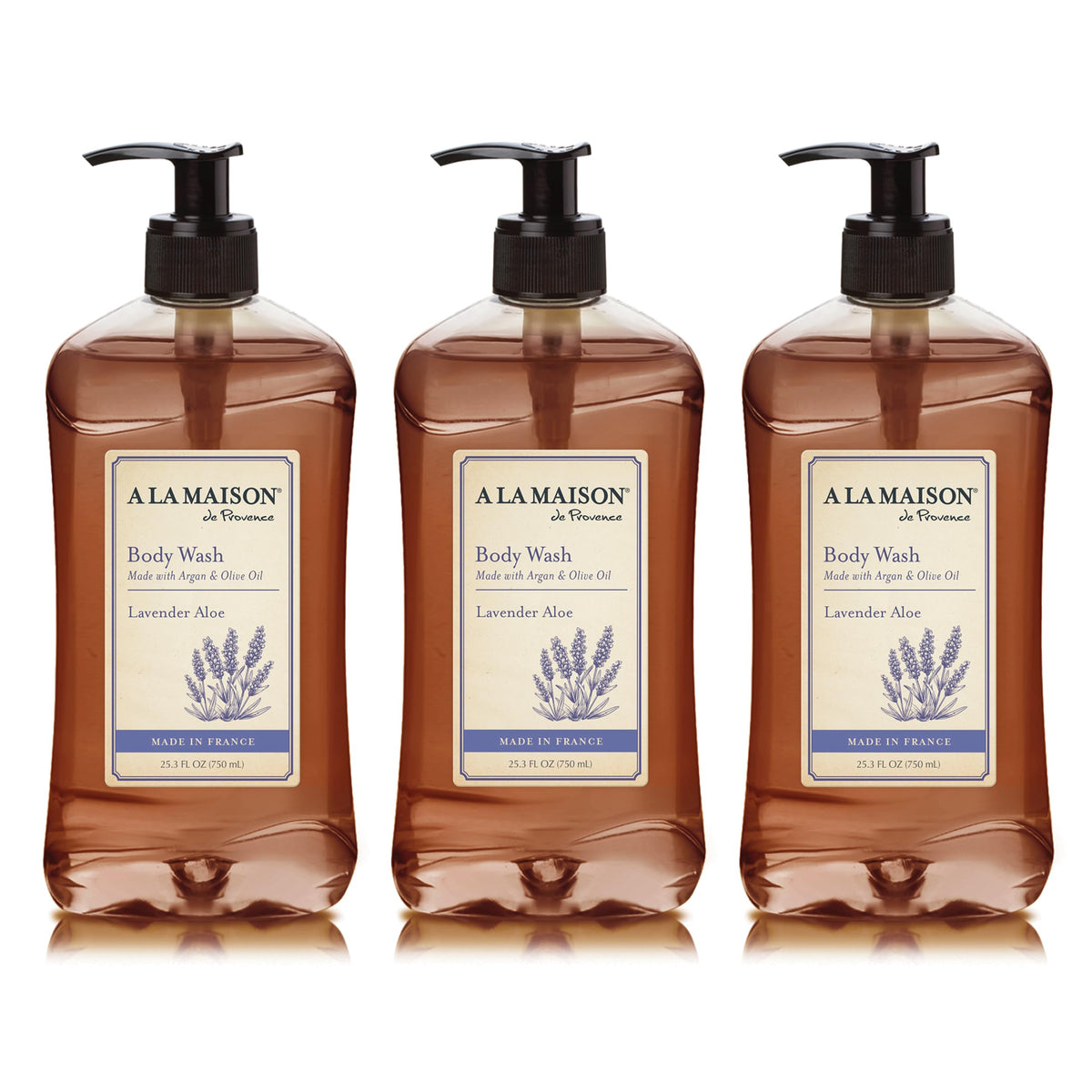 A LA MAISON Lavender Aloe Body Wash 25.36 Fl Oz, 3 Pack