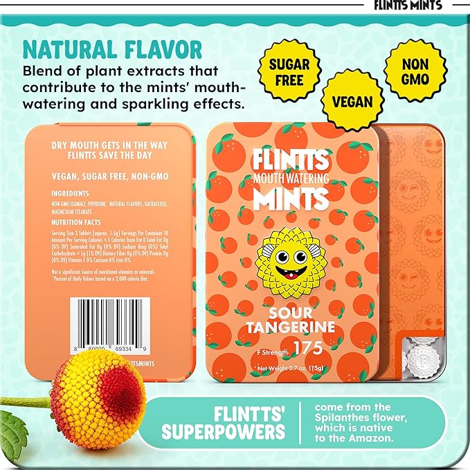 Flintts Mints Starter Pack – Sugar Free Mouthwatering Mints for Dry Mouth Relief & Freshness – Vegan Oral Health Support with Sparkle Effect – Pocket Travel Saliva Substitute, Lozenges Alternative, Starter Pack (Starter Pack)