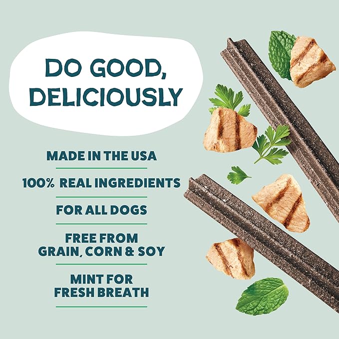 Shameless Pets Dental Treats for Dogs, A Cluck A Day (32 Sticks) - Supports Digestion for Teeth Cleaning & Fresh Breath - Dog Bones Dental Chews Free from Grain, Corn & Soy