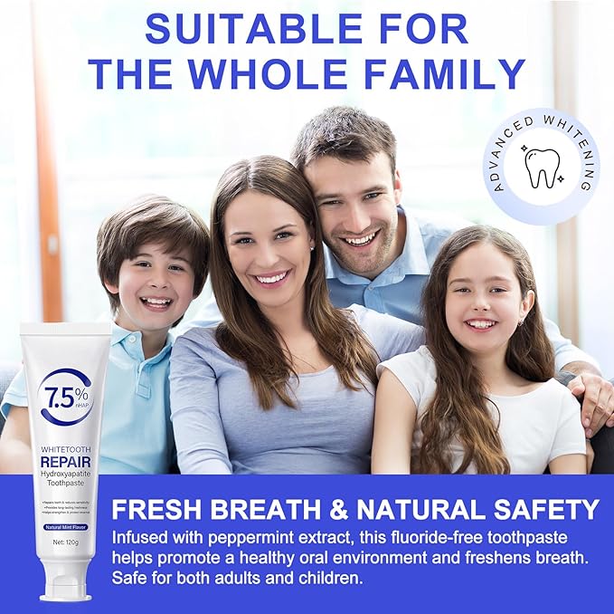 Hydroxyapatite Toothpastes for Enamel Protection and Tooth Strengthening, with Gentle Mint, Provides Long-Lasting Fresh Breath, Daily Use for Oral Health, 4.23 OZ