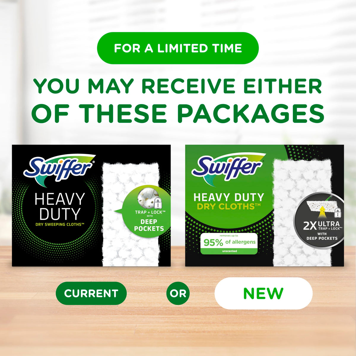 Swiffer Sweeper Heavy Duty Dry Multi-Surface Cloth Refills for Floor Sweeping and Cleaning, Unscented, 32 Count