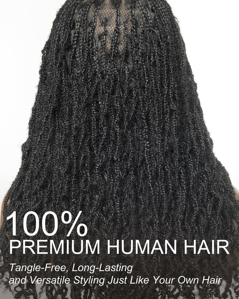 18 inch 30 Strands 0.4cm Thickness 100% Real Braids Human Hair Dreadlock Extensions for Man/Women/Kids DIY Permanent loc Extensions Handmade Can Be Dyed Bleached Curled